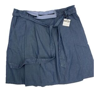 Gap 1969 Denim Knee Pleat Skirt in Dark‎ Wash Size XL 288112 NEW